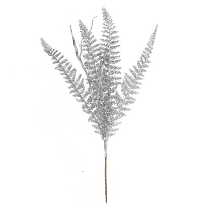 Ramo in plastica felce argento h50 cm