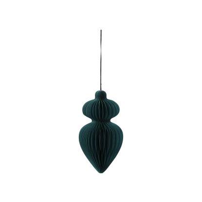 Pendaglio in carta ornamento verde scuro 15 cm