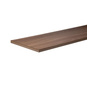 Ripiano in legno con effetto legno scuro per sistemi di scaffalatura.