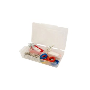Assortimento anelli e targhette portachiavi Ø 14 mm 34 pz