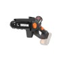 Motosega a batteria Worx WG327E.9, 20V, senza batteria/caricabatterie. Sega compatta a una mano per giardinaggio.