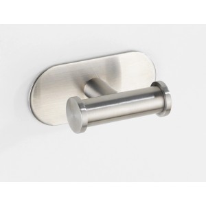 Wenko Gancio a muro Turbo-Loc Acciaio Inox Duo Orea Matt, porta asciugamani per bagno e cucina.