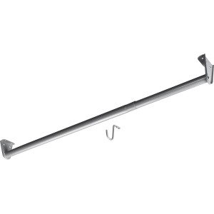 Asta appendiabiti Hettich regolabile, acciaio grigio argento, da 680 a 1200 mm.