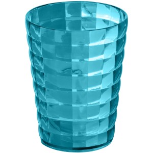 Portaspazzolino t.b.t. turchese con motivo a scacchiera.