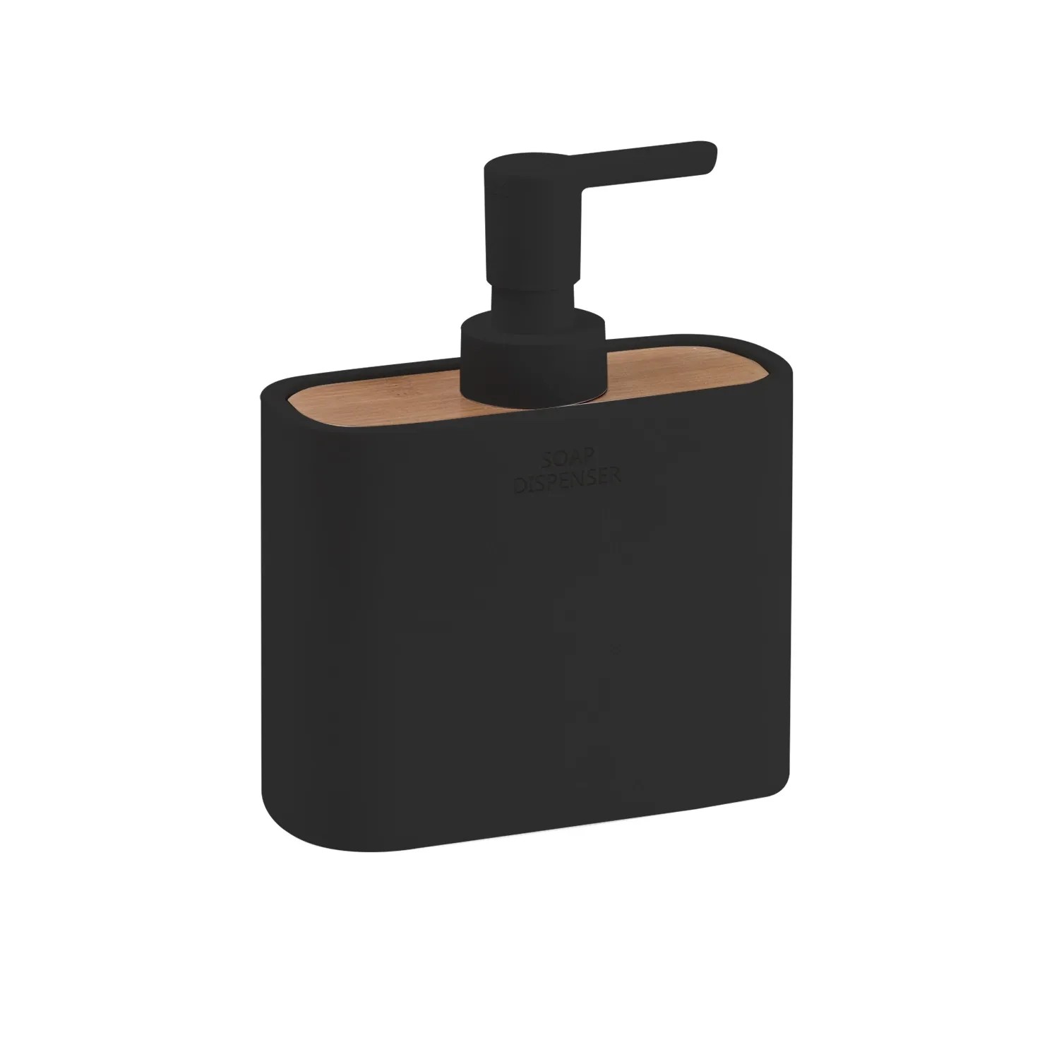 Dispenser Sapone Da Appoggio Nero In Abs E Bambù Surf - 8