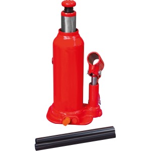 Cric a bottiglia idraulico SWH-2000 B, 2 t, rosso, con asta di comando divisibile.