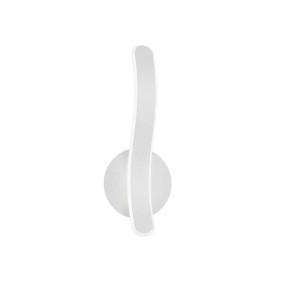 Moderna applique LED bianca con design curvo.
