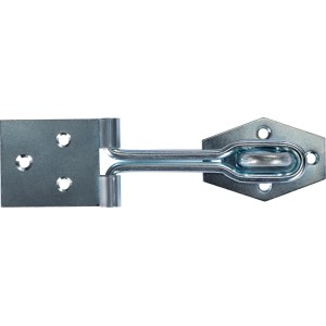 Catenaccio zincato con occhiello, 140 mm, per coperchi di casse e porte.