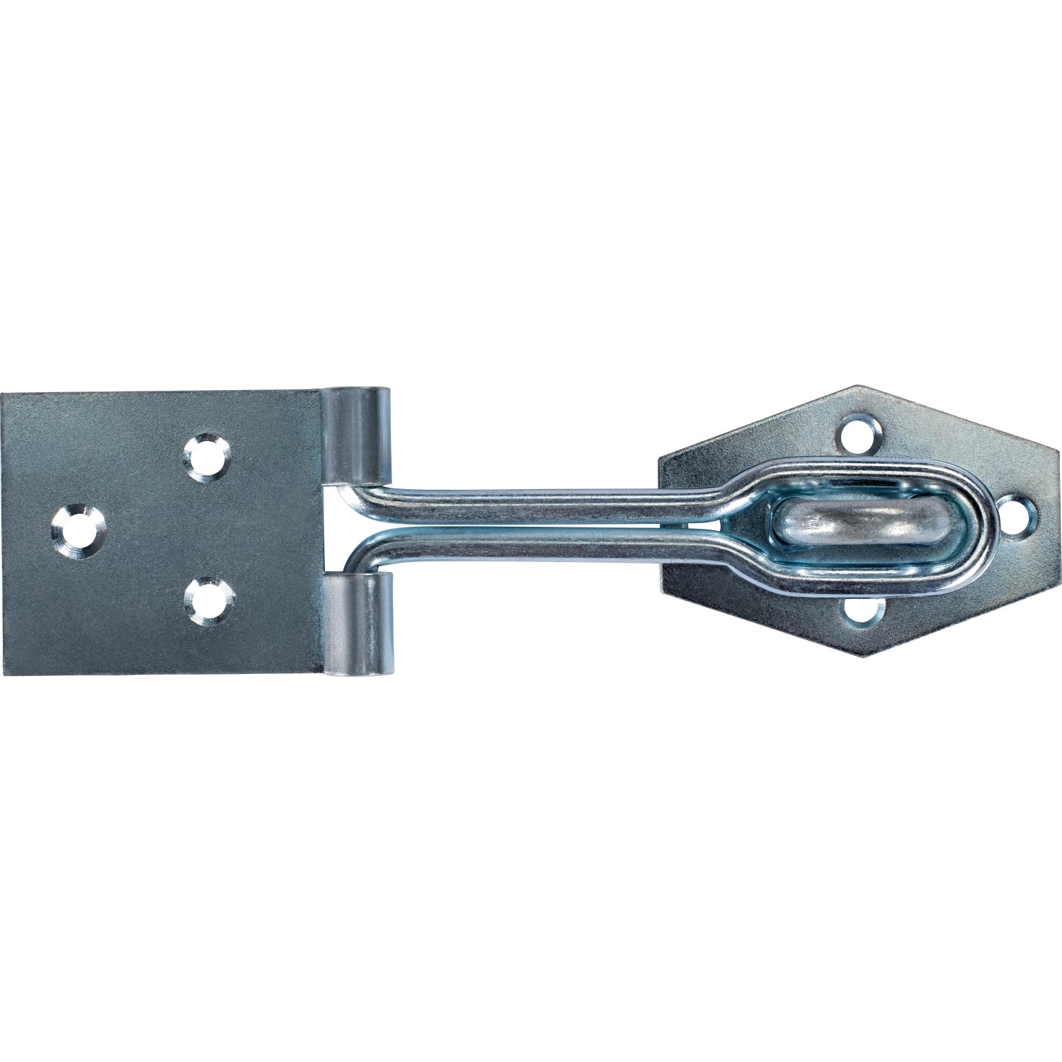 Catenaccio zincato con occhiello, 140 mm, per coperchi di casse e porte.