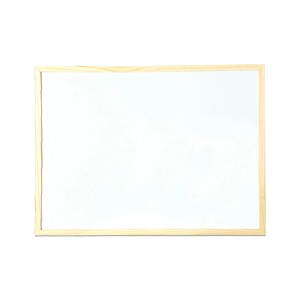 Lavagna magnetica bianca t.b.t. con cornice in legno per note e presentazioni.