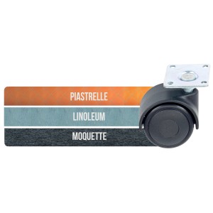 Rotella nera t.b.t. per piastrelle, linoleum e moquette.