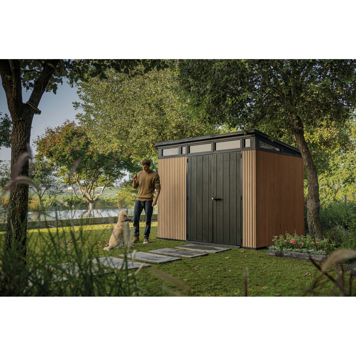 Casetta da giardino in plastica Keter Pent sp. 20 mm marrone chiaro 6 m²_13