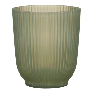 Vaso per orchidee Scheurich 314, Ø 8.5 cm, verde opaco con texture a coste.