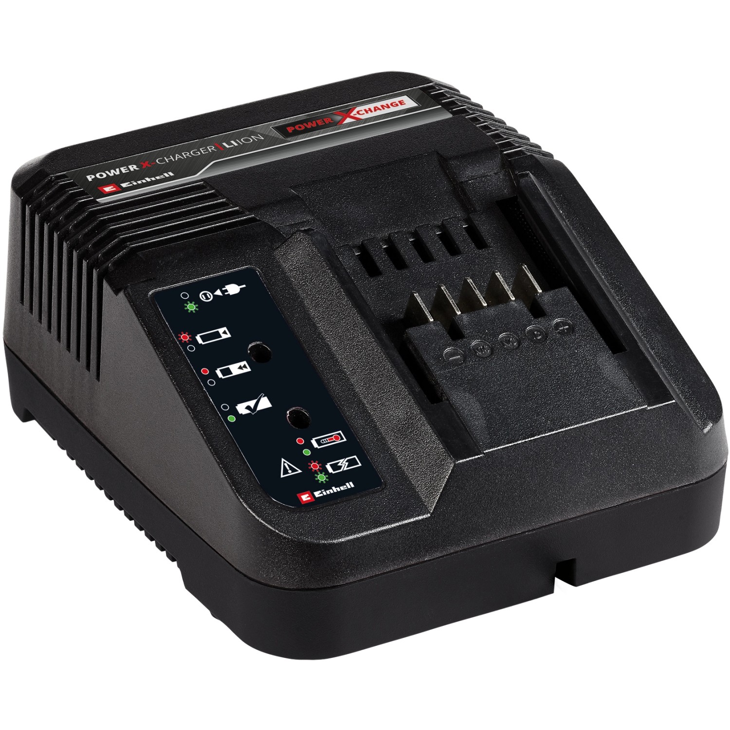 Caricabatterie Einhell Power X-Change per batterie 18V, parte dello starter kit.