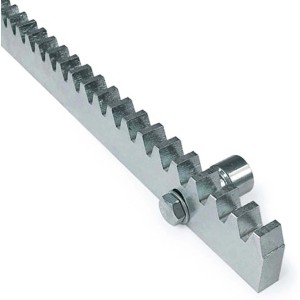 Cremagliera argentata per automazioni per portoni garage.