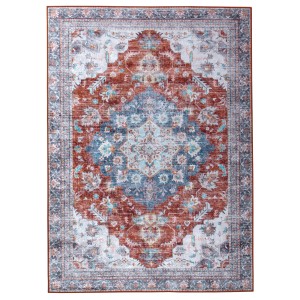 Tappeto Kashi washable d 120x170 cm rosso-blu