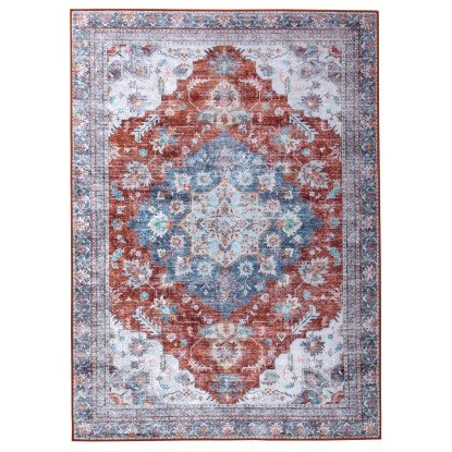 Tappeto Kashi washable d 160x230 cm rosso-blu