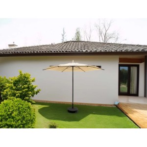 Ombrellone da giardino a palo centrale William Ø 2,7 x H 2,4 m ecrù
