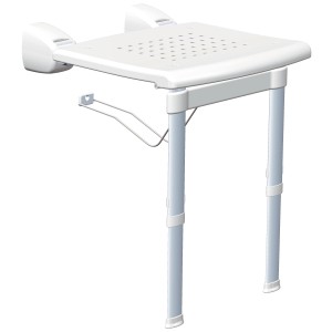 Sedile doccia pieghevole bianco t.b.t. per montaggio a parete, per maggiore sicurezza in bagno.