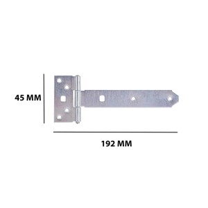 Cerniera a T, lunga 192 mm, per porte e cancelli in legno