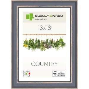 Cornice grigia in stile country, 13x18 cm, per foto e immagini.