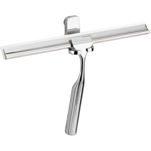 Wenko Premium tergivetro per bagno e doccia in acciaio inox con supporto a parete.