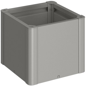 Biohort Belvedere Mini aiuola rialzata, misura 50, grigio quarzo metallizzato, per giardino e balcone.