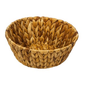 Cesto rotondo Santiago intrecciato a mano in giacinto d`acqua Ø20x9cm