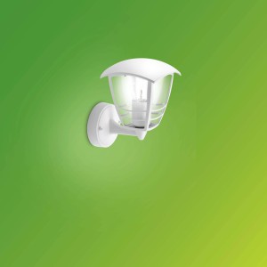 Lampada da parete bianca per esterni, design classico.