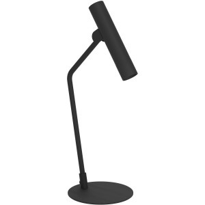 Moderna lampada da tavolo Eglo Fattoria nera e marrone per zona living.