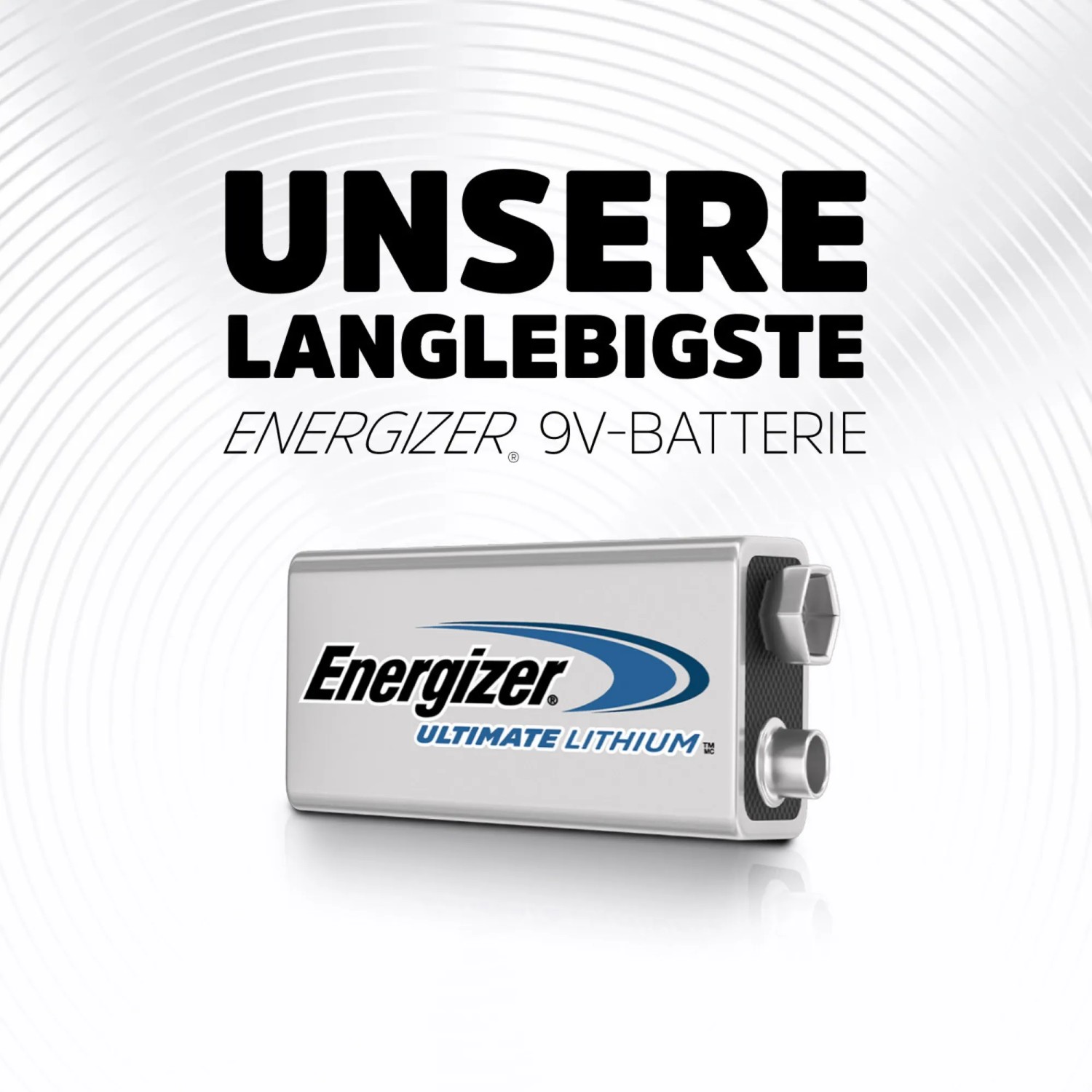 Batteria Energizer Ultimate Lithium 9V, blocco E per rilevatori di fumo e dispositivi audio.