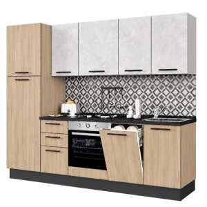 Cucina completa Licola reversibile 255 cm rovere