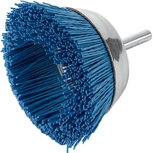 Spazzola a tazza blu per trapani.