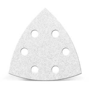 Carta vetrata triangolare con fori per lavori abrasivi.