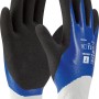 Guanti da giardino blu con rivestimento completo in nitrile, taglia 7, per giardinaggio.