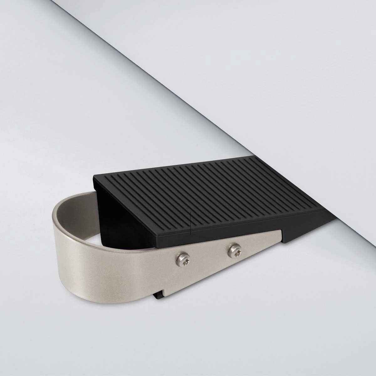 National Hardware Fermaporta A Cuneo Super Grip - 15,2 Cm - Gomma Grigia - Tiene La Porta In Posizione
