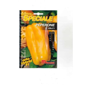 Confezione di semi di peperone giallo 'Elfo F1' per orto.