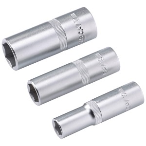 Set di chiavi a bussola LUX, 3 pezzi, misure 10, 13, 17 mm, acciaio al cromo vanadio.