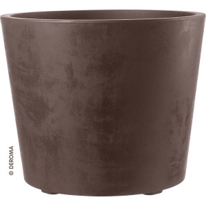 Vaso per piante marrone per interni ed esterni, forma conica.