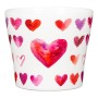 Scheurich vaso Heartbeat, Ø 13cm, bianco con cuori rossi e rosa.