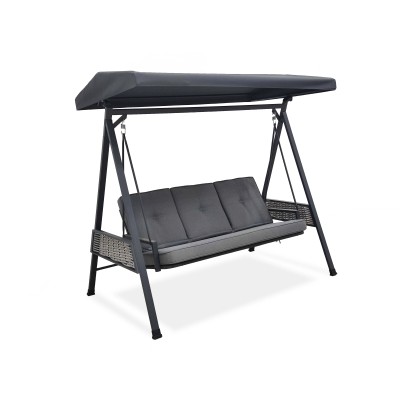 Dondolo da giardino grigio scuro 3 posti