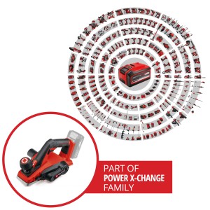 Pialla a batteria Einhell Power X-Change TE-PL 18/82 Li Solo, rosso/nero.