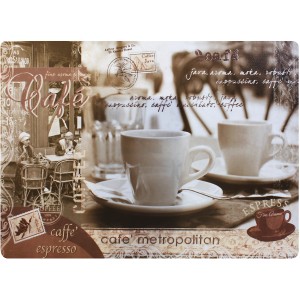 Tovaglia con motivo caffè. Tovaglia decorativa per la tavola.