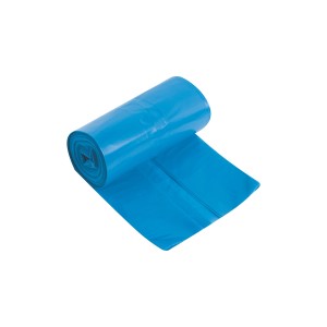 Sacchi per rifiuti blu LDPE, 70 litri, 10 pezzi in rotolo.