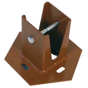 Supporto per palo t.b.t. marrone in metallo per il giardino.