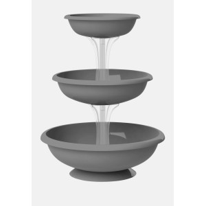 Ciotola per fiori t.b.t. grigia a tre livelli.