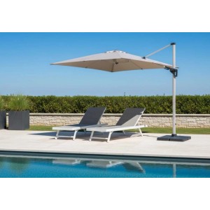 Ombrellone a palo decentrato Heliantus 300x400 cm grigio