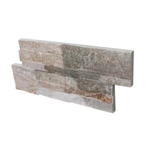 t.b.t. rivestimento murale/listelli in beige-grigio. Aspetto pietra naturale per interni ed esterni.