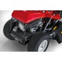 Dettaglio: Tosaerba rider Troy-Bilt Mini-Rider 76T-S rosso, trattorino con scarico laterale.