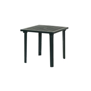 Tavolo da giardino quadrato scuro. Ideale per balcone o patio.